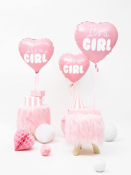 ITS A GIRL HJEREFORMET FOLIEBALLONG - illustrasjonsbilde