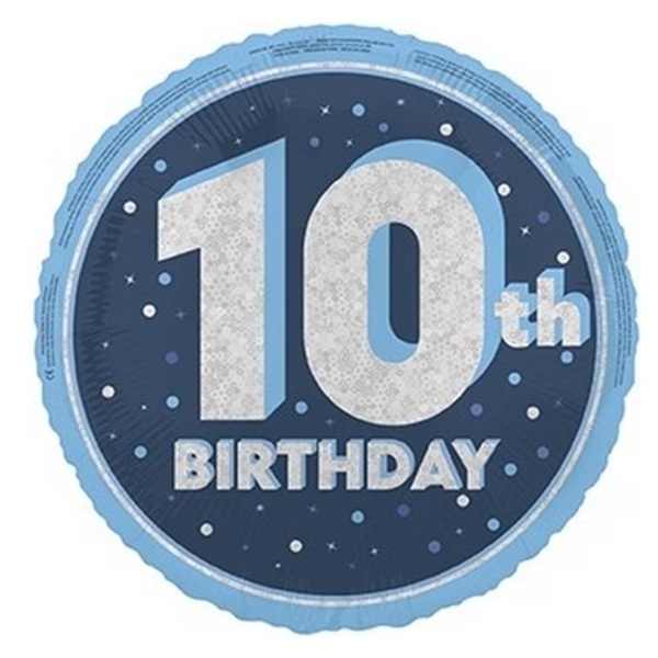 BLÅ FOLIEBALLONG 10 ÅR (mørk blå)