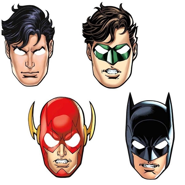 Ansiktsmasker med varierte Justice League motiv