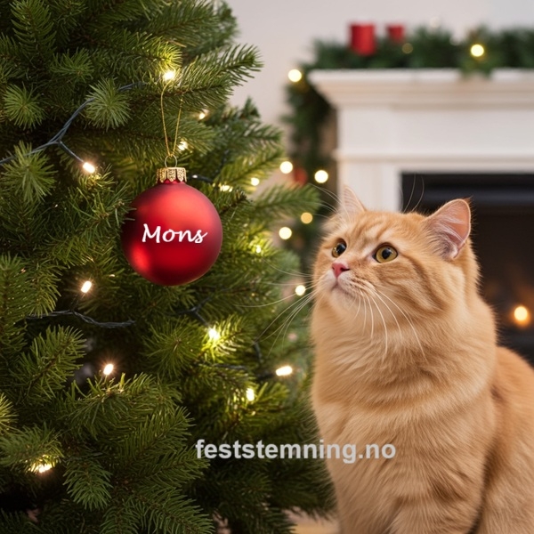 JULEKULE MED NAVN TIL KATT (illustrasjonsbilde)