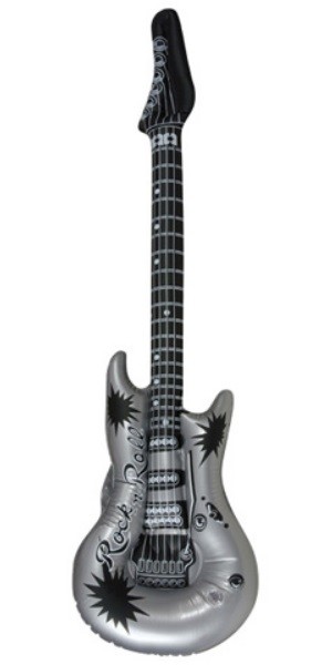 SØLVFARGET OPPBLÅSBAR GITAR