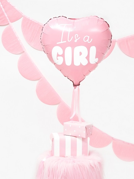 ITS A GIRL HJEREFORMET FOLIEBALLONG - illustrasjonsbilde