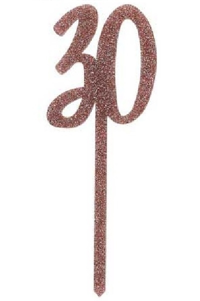 ROSÉGULL GLITRENDE KAKEPYNT 30 ÅR