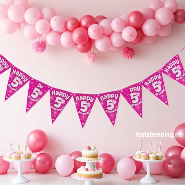 ROSA BURSDAGSPYNT TIL 5-ÅRSDAG (illustrasjonsbilde)