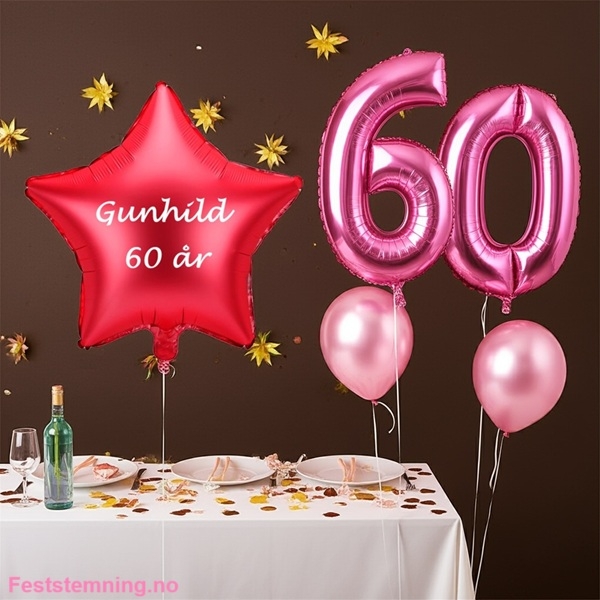 RØD FOLIEBALLONG MED PERSONLIG TEKST (illustrasjonsbilde)