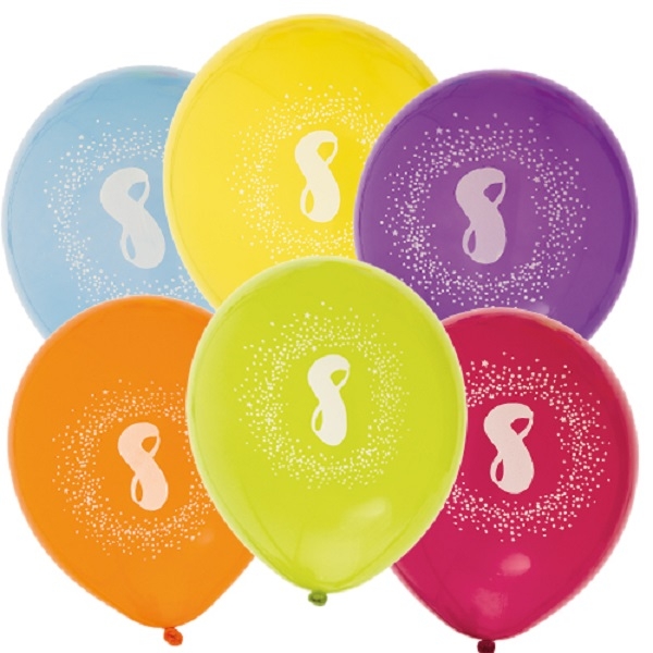 BALLONGER 8 ÅR (6-pk)