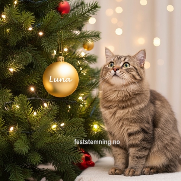 JULEKULE MED NAVN TIL KATT (illustrasjonsbilde)