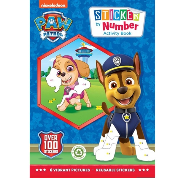 PAW PATROL STICKER BY NUMBER AKTIVITETSHEFTE