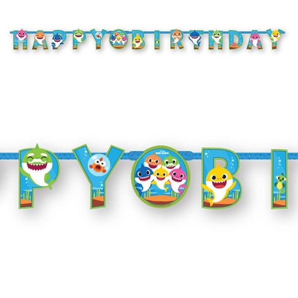 BABY SHARK HAPPY BIRTHDAY BANNER