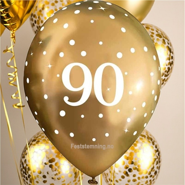 GULLFARGEDE BALLONGER 90 ÅR (illustrasjonsbilde)