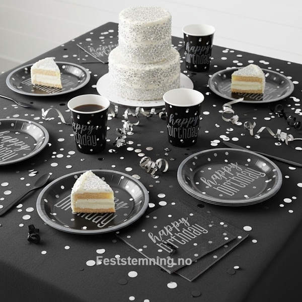 SVART BURSDAGSSERVISE (illustrasjonsbilde)