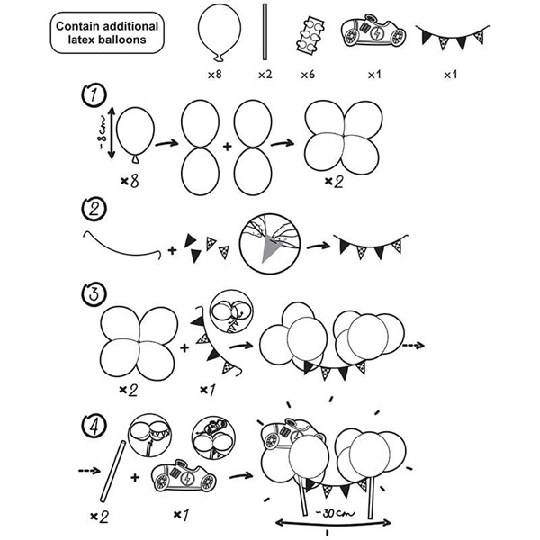 RACING CARS BALLONGER KAKEPYNT