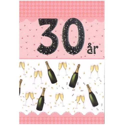 BURSDAGSKORT 30 ÅR - CHAMPAGNE