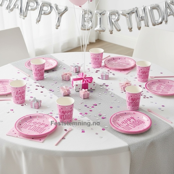 ROSA BURSDAGSSERVISE (illustrasjonsbilde)