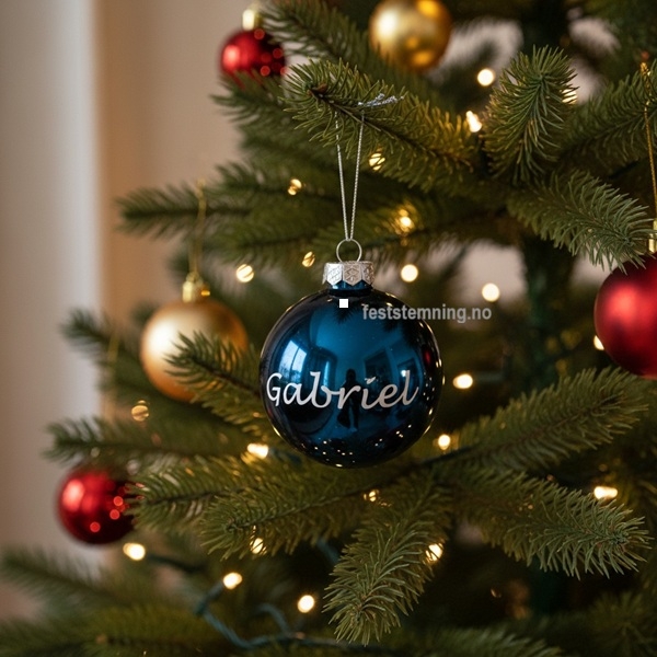 BLÅ JULEKULE MED NAVN - BLÅ BLANK