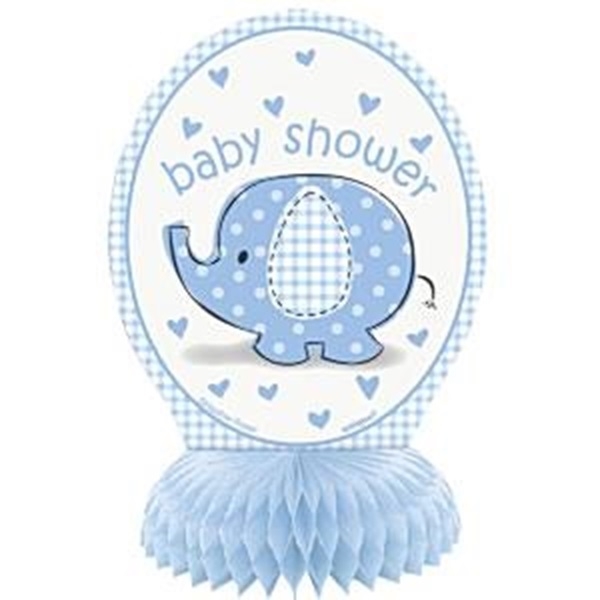 BLÅ HONEYCOMB BABY SHOWER BORDPYNT