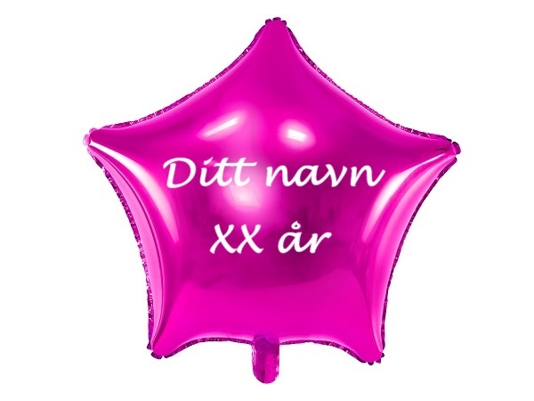 ROSA FOLIEBALLONG MED NAVN OG ALDER