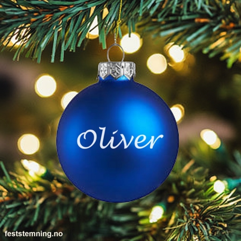 BLÅ JULEKULE MED NAVN - illustrasjonsbilde