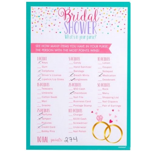 BRIDAL SHOWER - WHAT´S IN YOUR PURSE?