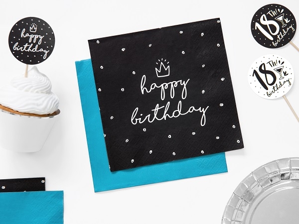 HAPPY BIRTHDAY SERVIETTER - illustrasjonsbilde