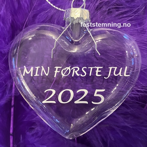 BLANK HJERTEFORMET JULEKULE MED NAVN, 