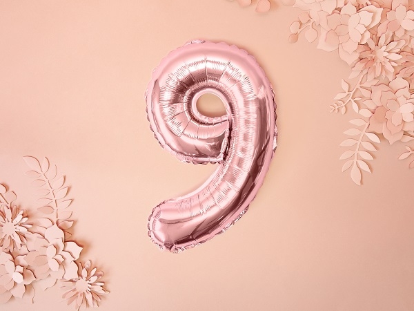 ROSÉGULLFARGET FOLIEBALLONG 9 (35 cm)