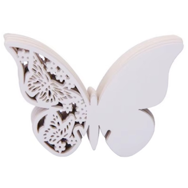 IVORY HVITE SOMMERFUGLER BORDKORT